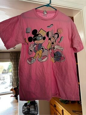 Disney Pink Mickey & Minnie Retro Graphic Short Sleeve Tee